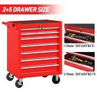 7 Drawers Rolling Tool Box Tool Chest Tool Storage Cabinet Cart W  4 Wheels Red