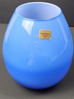 Beautiful Vintage Luminarc Hand-blown Glass Opaque Cobalt Blue Art Vase