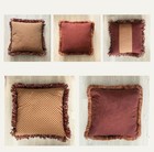Soho Home Margeaux Cushions Rust Velvet Feather Throw Pillows Setof5