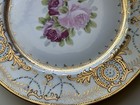 Antique Nippon Porcelain Plate Hand Painted Roses Gold Moriage Stamped O187tt