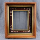 Antique Eastlake Walnut Deep Shadowbox Picture Frame Ebonized Spoon Carving