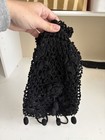 Antique Victorian Edwardian 1900s Crochet Lace Mourning Bag purse