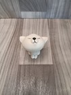 White Porcelain Happy Squinting Kitten Figurine 3 75 Good Condition Fast Ship   