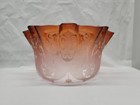 Antique Victorian Glass Lamp Shade Embossed Etched Cranberry Oil C  1884 8x4 In 