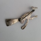 Vintage Native American Sterling Silver And Turquoise Roadrunner Brooch-free Shp