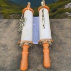 Judaica Beautiful Sefer Torah Scroll Hebrew Jewish Holy Bible 38 Cm Pointer Yad