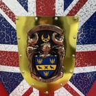 Vintage Medieval Style Decorative Shield Harper Coat Of Arms England Union Jack