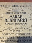 Free Ship  Sappho A Play In Five Acts Sarah Bernhardt And Company 1905-06 Rare
