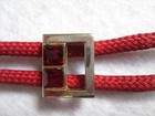 Lot Of 2 Bolo Ties Roadrunner   Red Stones
