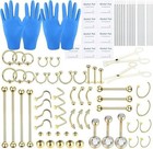 Piercing Kits Stainless Steel 20g 18g 16g 14g 12g Lip Nose Tongue Tragus Cart   