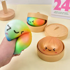 Rainbow Dumpling Squishy Toy Tpr Slow Rising Stress Reliever Fidget Ball