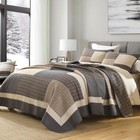 Patchwork Plaid Quilts Queen Size - 100   90 x98   Queen Dark Brown beige gray