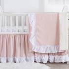 Girls Nursery Bedding Pink Baby Bedding Princess Ruffle Crib Blanket Set 3 Piece