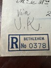 Palestine 1945 Registered Jerusalem Air Mail Cover   100 Nils   Pair 20