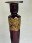Antique Amethyst Glass    Gold 11   Vase -candle Holder Moser Or Moser Inspired