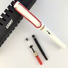 Lamy Safari Red Clip White Limited Fountain Pen Fine Nib Converter cartridge box