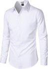 Men Wrinkle Free Long Sleeve Dress Shirt Business Casual Modern Slim Fit Button