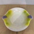 Vintage Ceramic Bowl Grape Leaf Design 5 5in Decorative Bowl