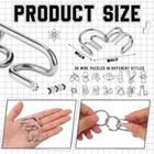 Metal Brain Teaser Puzzles Set Of 36 With Pouch Steel Iq Puzzle Games Challenge