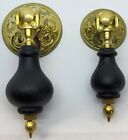 East Lake Single Post Pendant Pull Victorian Drop Teardrop Brass Walnut Wood 