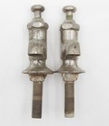 Pair Of Antique Nickel Brass Hot   Cold Faucets