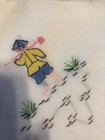 4 Hand Embroidered Napkins - Asian Themed Motif   Rice Field Worker  Perfect