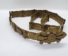 Antique Ottoman Turkish Brass Belt Cold Enamel Decorated 19th C 85cm 460g
