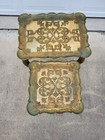 Set Of 2 Italian Florentine Gold Gilt Plastic Nesting Tables Ornate Design