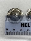 Two Vintage Conchos Etched Ornate Intricate Floral Design Marked Sterling