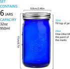 Blue Mason Jars Wide Mouth 6 Pack Cobalt Blue Colored Mason Jars 32oz