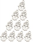 Lot Of 10 Hamsa Star Of David Pendants Diy Jewelry Amulet Silver Tone Kabbalah