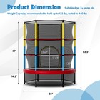 55  Kids Trampoline Recreational Bounce Heavy-duty Jumper W safety Enclosure Net