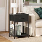 Black Nightstand Set Of 2 end Table With Fabric Drawer side Table Set Of 2 st   