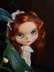 Ooak Custom Full Set Blythe Doll With Orange Wig Outfit Collectible Art Doll Toy