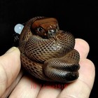 2 4 Inch Hand Carved Boxwood Python Or Snake Statue Old Wood Netsuke Collection