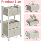 Cidaziya 2in1 Baby Diaper Caddy Organizer And Storage  3 Tier Rolling Cart With