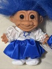 Russ Troll Dolls W blue Hair - Lot Of 2 - Jewish Bar Mitzvah Rabbi Vintage