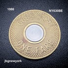 1986 New York City Subway Transit Token  Vintage New York City  Ny630be  80c