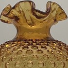 Fenton Amber Ruffled Hobnail Hurricane Oil Lamp Chimney Only 3  Fitter Usa