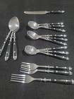 Vintage Bistro Black Place Setting By Hampton Silversmiths Flatware 16 Piece 