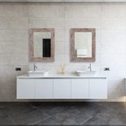 Syndra Wood Mirror Frame Rustic 24x32 Inch Wall Mounted Vanity Mirror Large