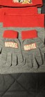Marvel Kids Winter Hat Scarf Gloves 3 Piece Set Gray Red One Size Beanie Pom