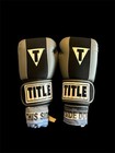 Title Boxing Gel World Bag Gloves Black gray Medium W  Wraps Excellent Condition