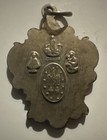 Vintage Antique Catholic Four Way Medal Sterling Silver Medalion Pendant Holy