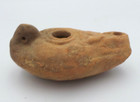 Rare Ancient  Pottery Byzantine Period  Face Oil Lamp