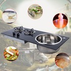 2 Burner Lpg With Sink Combo Cooktop Boat Caravan Rv Camper Gas Stove Hob 