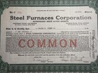 1931 Steel Furnaces Corporation Stock Certificate  274  Delaware