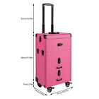 4 In 1 Rolling Zinc Alloy Makeup Train Case Salon Cosmetic Trolley Organizer Box