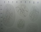 Vintage 80 s Acetate Tattoo Stencils  small Tats Set 11   Good Condition 