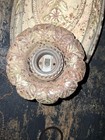 Antique Art Deco Art Nouveau Cast Polychrome Flush Light Fixture Two Bulbs Nice 